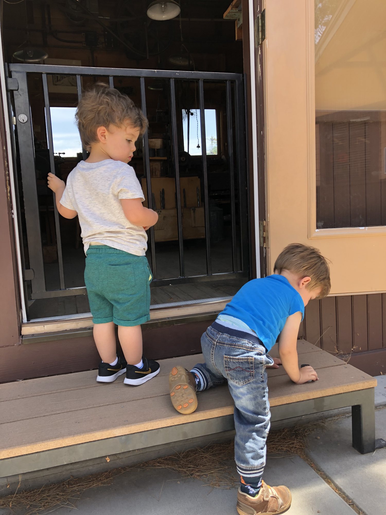 The only picture I was able to get of Ben and Elliot at the railroad park.