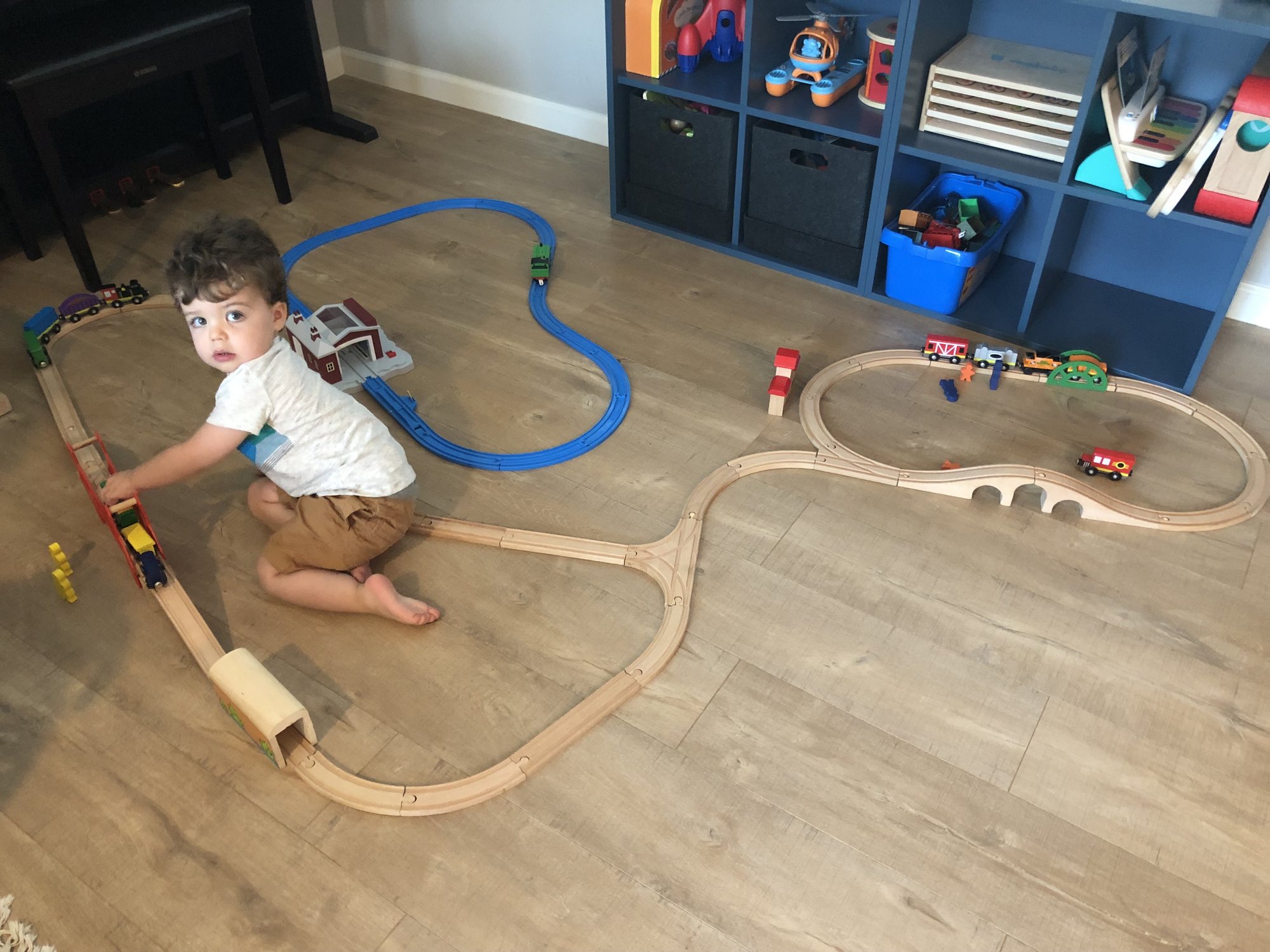 Ben is super duper in to trains right now. It sometimes gets out of control.
