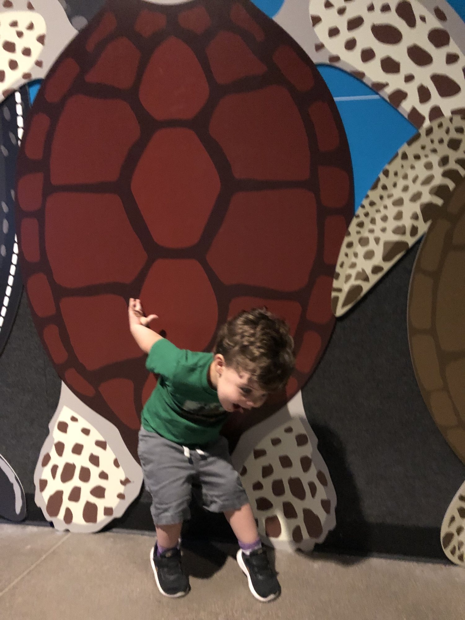 Busting a move at the aquarium. Where did he learn this???