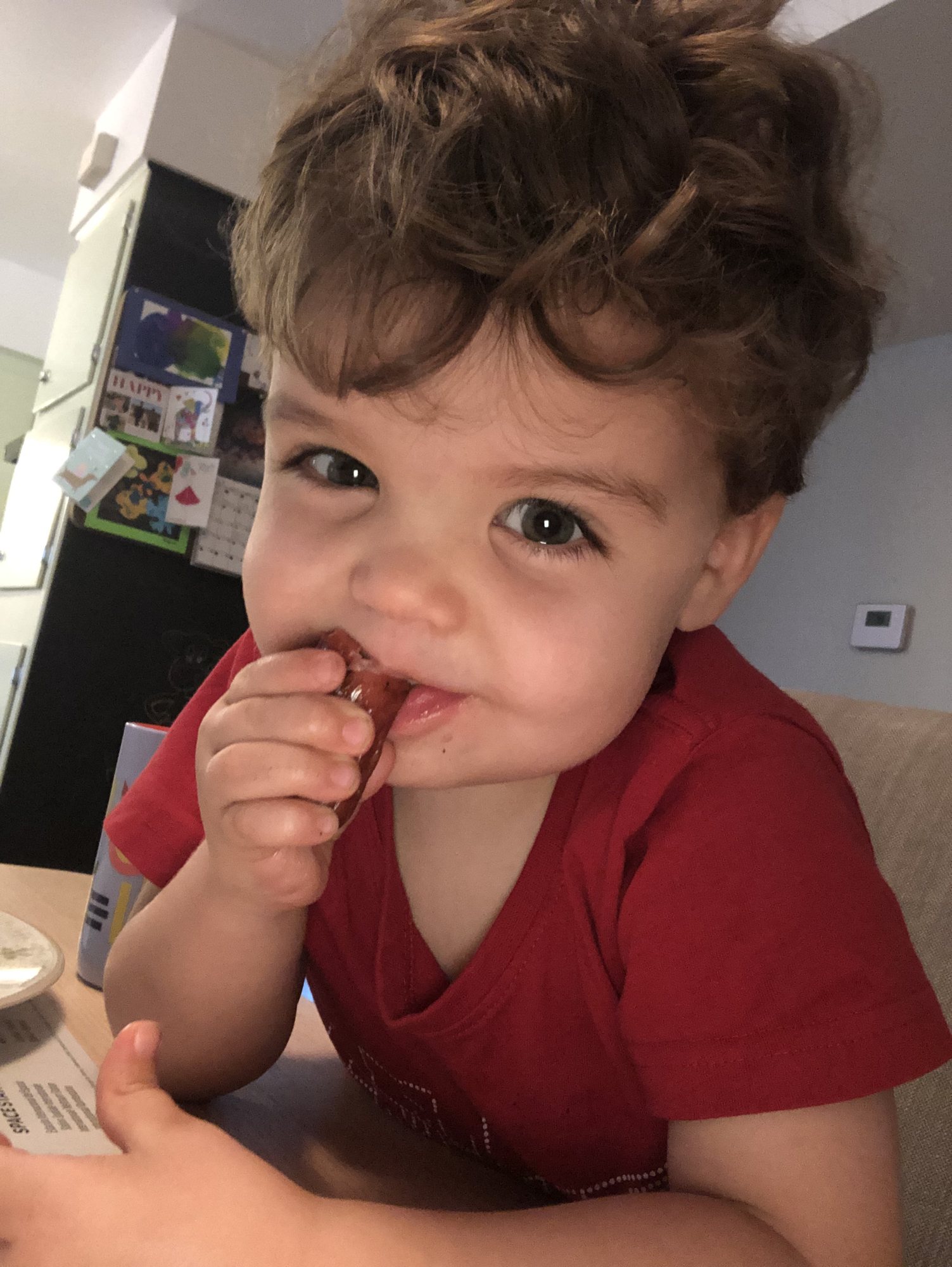 Ben really enjoyed the 4th of July - he discovered he loves both hotdogs and fireworks.