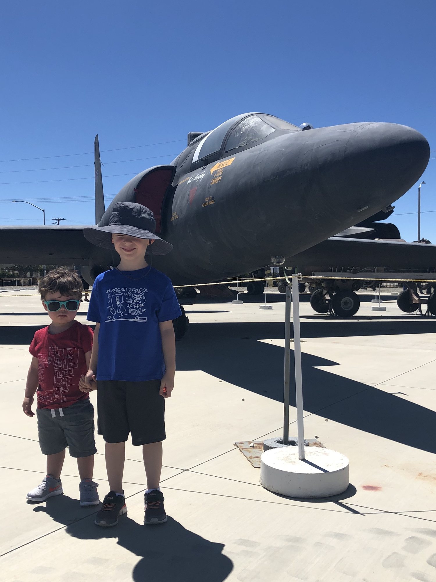 Visiting the airpark in Palmdale. It was bright and hot!