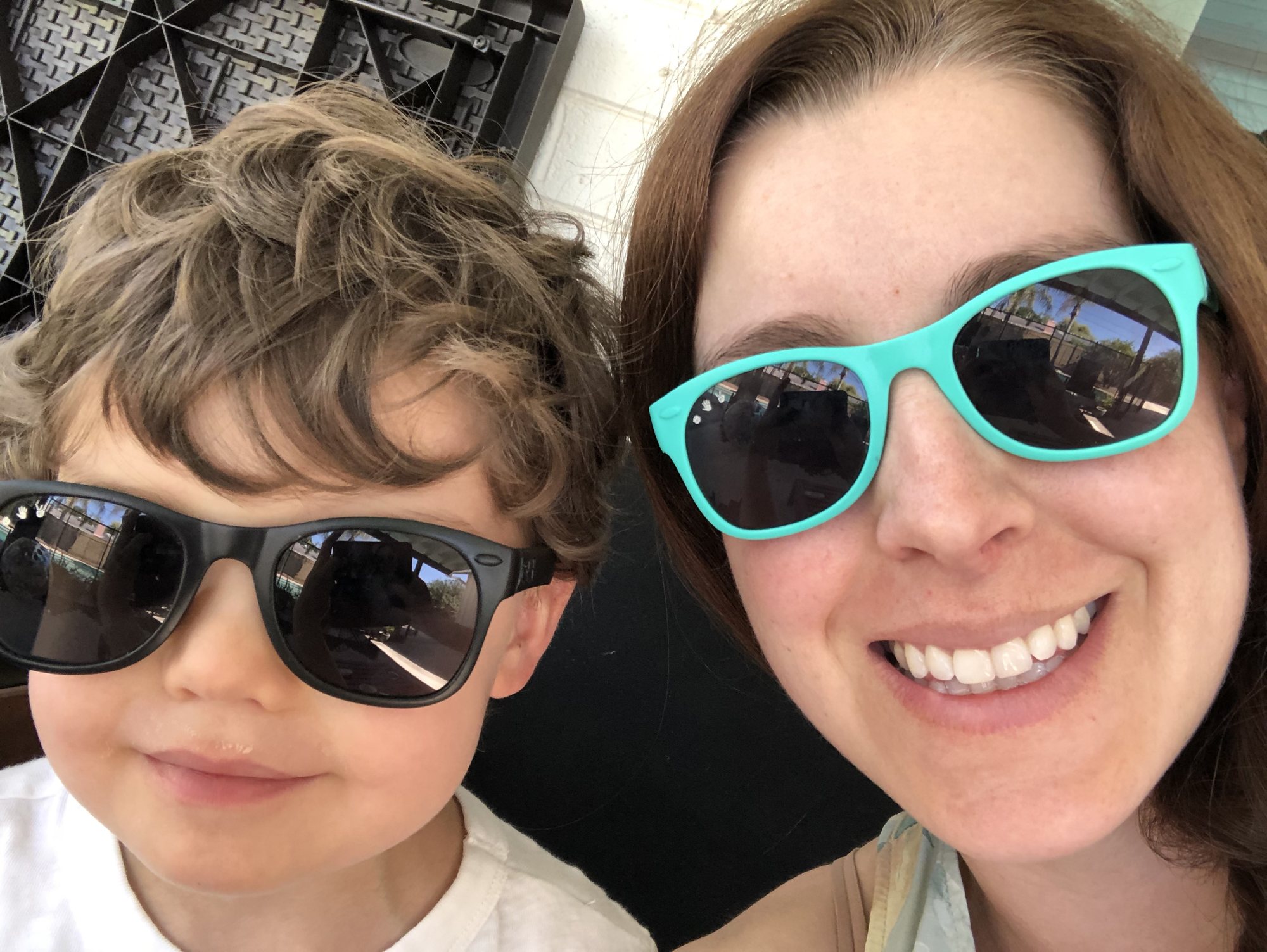 Ben let me borrow his sunglasses.