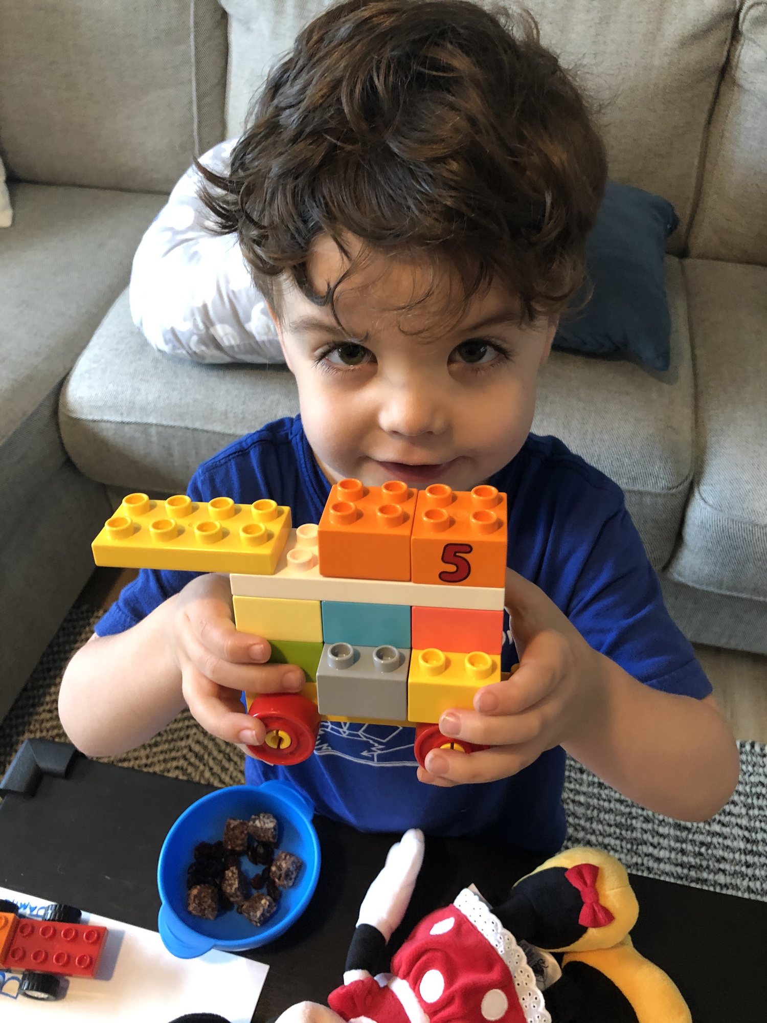 Ben's Nora car. She thoroughly enjoys playing with the lego toys he makes for her :)