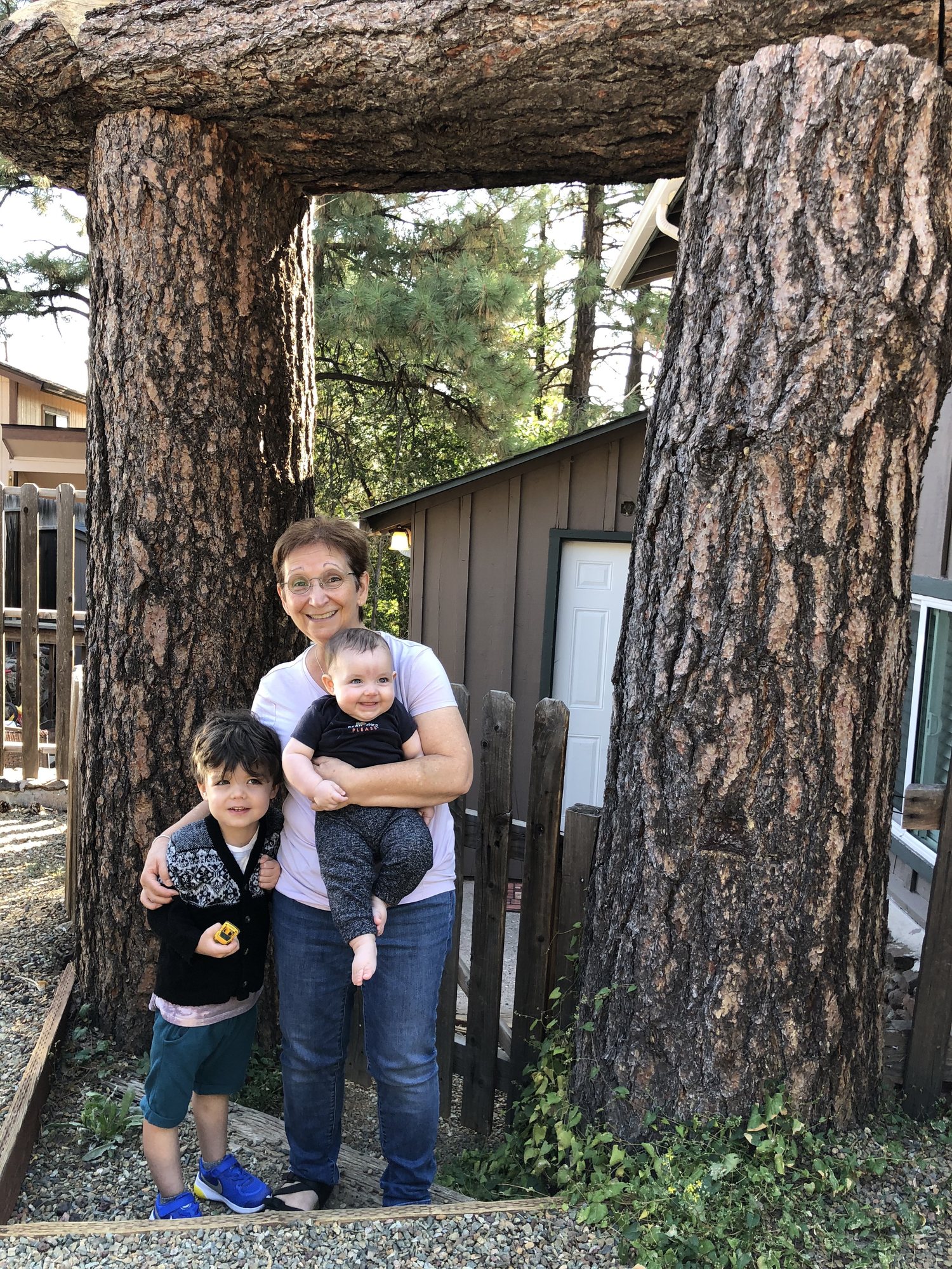 Nonna, Ben and Bebs (the latter two are laughing at dad).