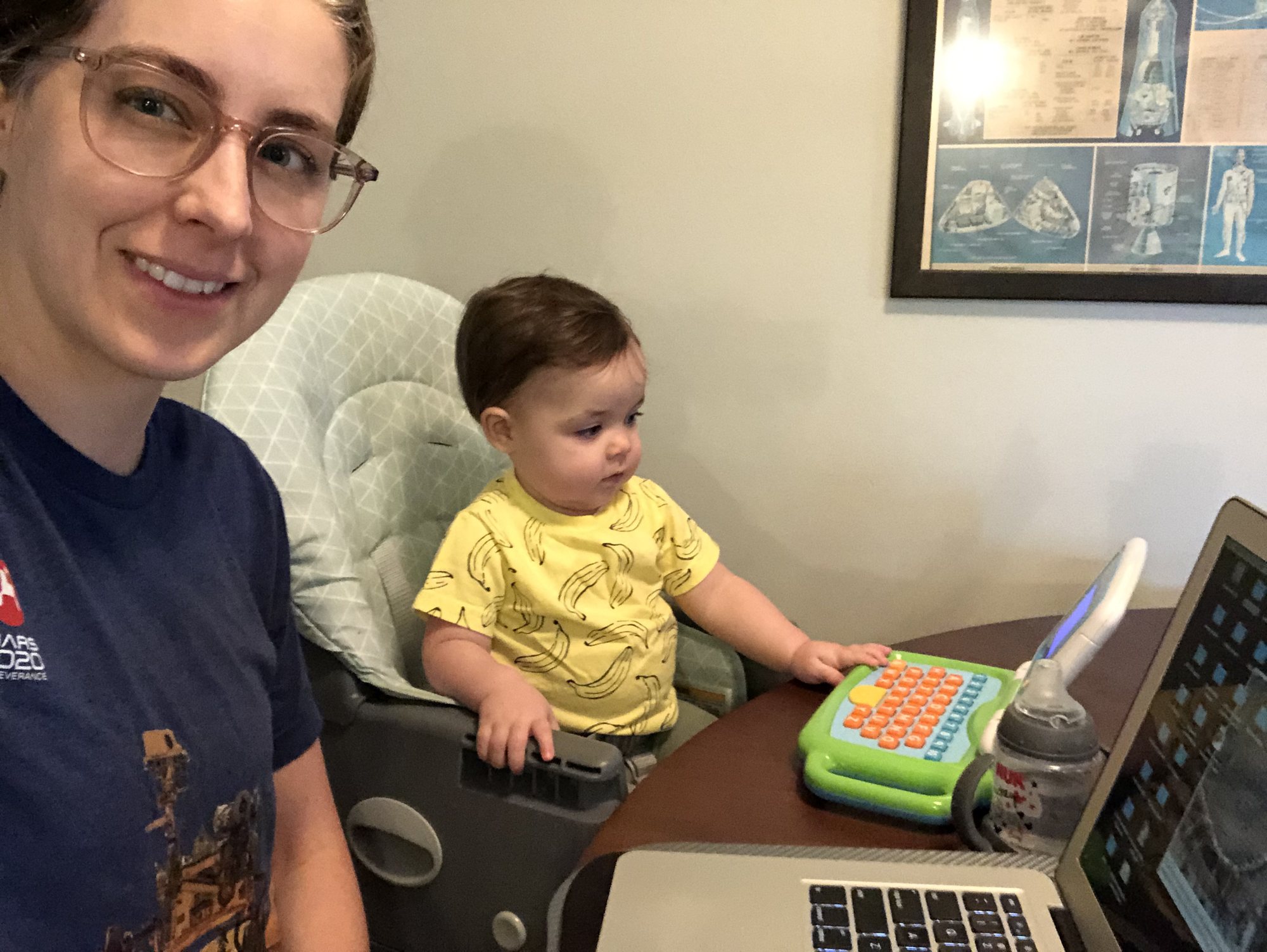 Hard at work (at least one of us is).