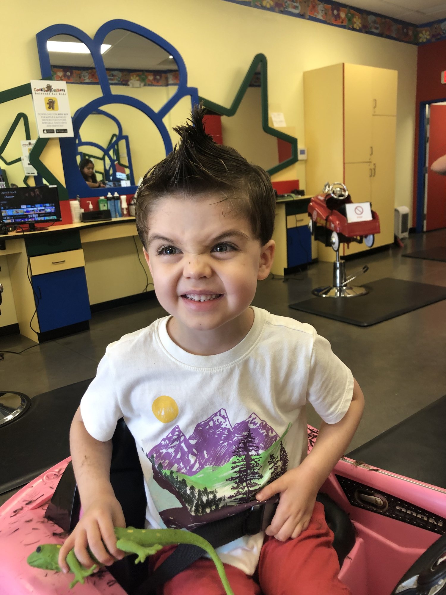 Ben hair cut. He said he wanted to look like a hammerhead shark, but that proved to be beyond his stylist's skill set :). 