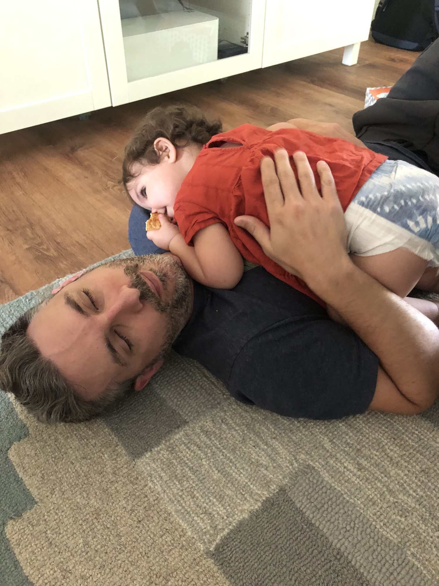 Dad snuggles.