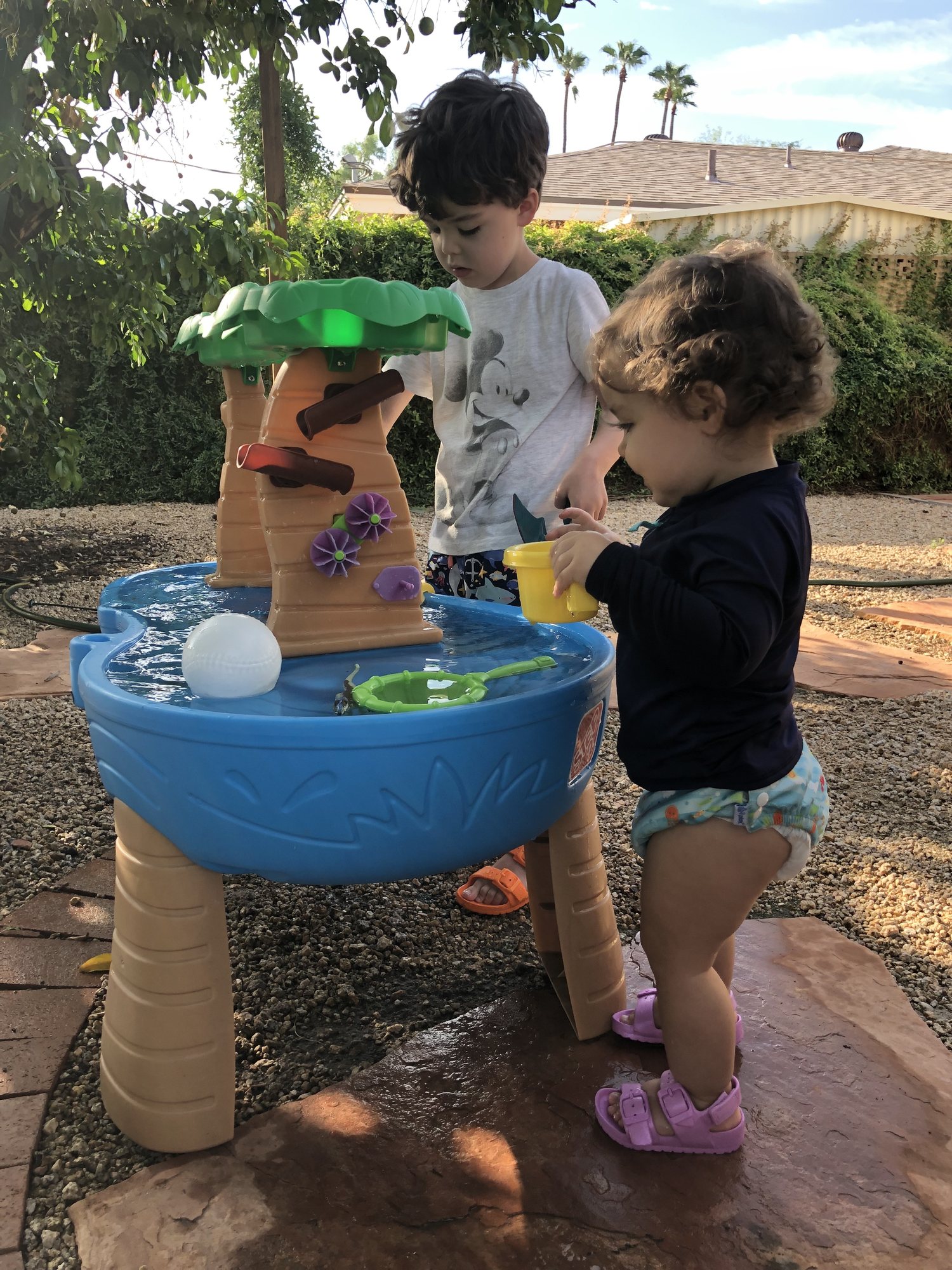 Time for water table fun in the backyard :)
