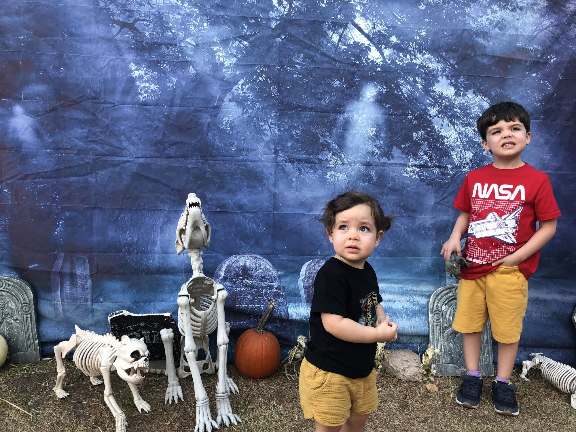 Picking out pumpkins at "Pumpkins and Puppies" near our house! Spooooooky!!!