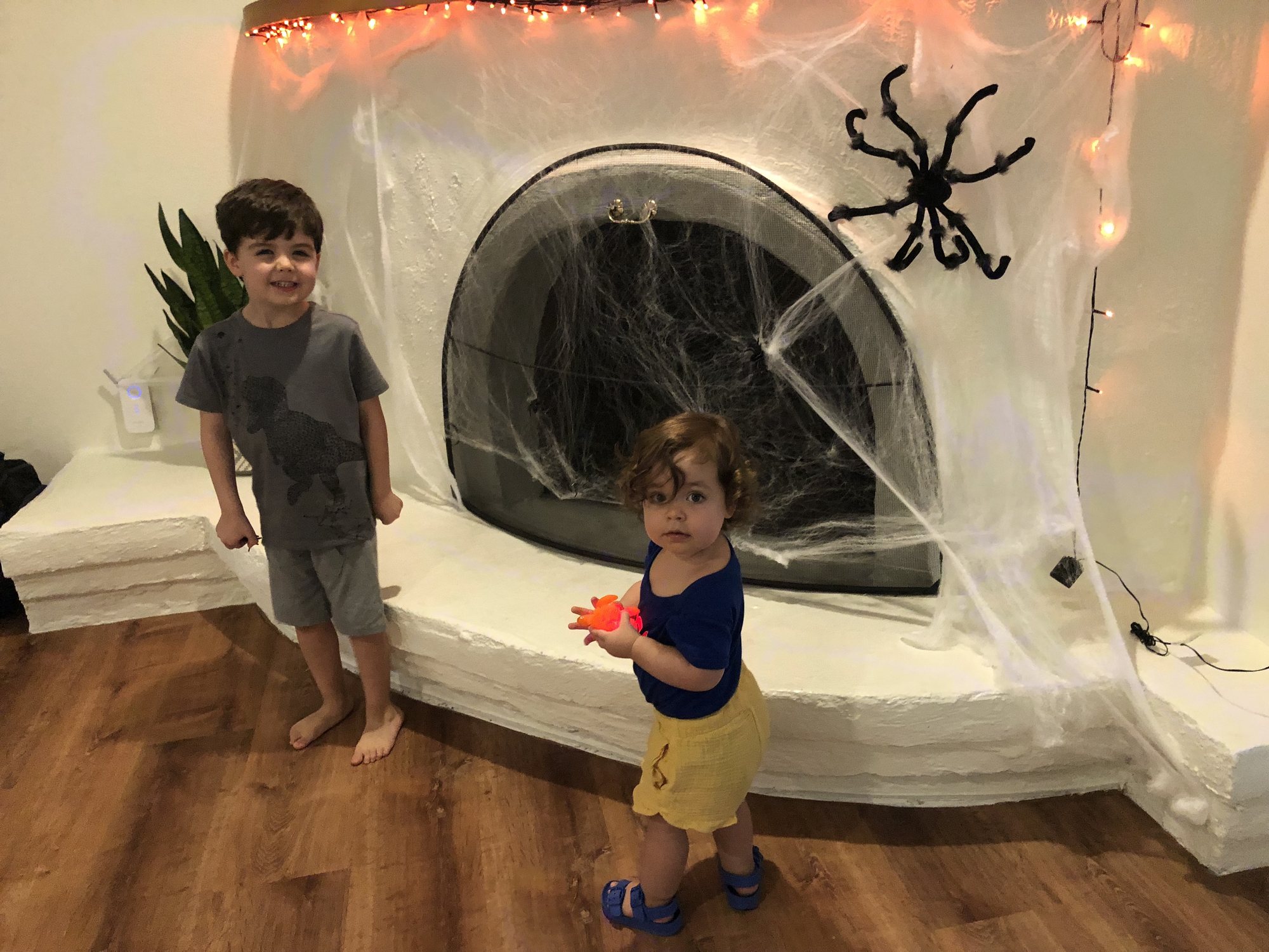 Making our fireplace extra spooky.