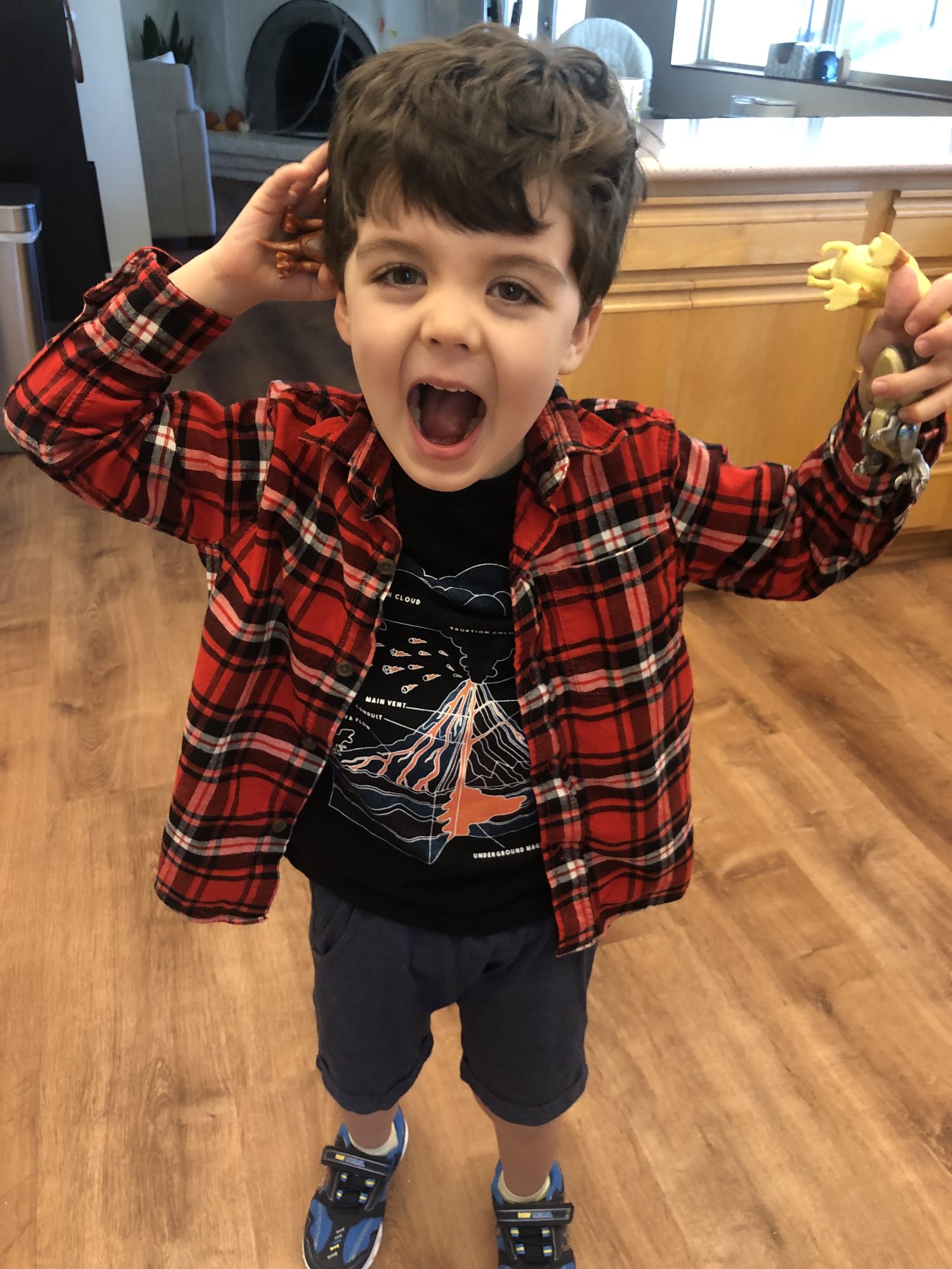 90s grunge vibe (flannel day at school).