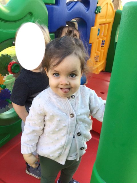 Tongue out seems to be Nora's modus operandi these days :)