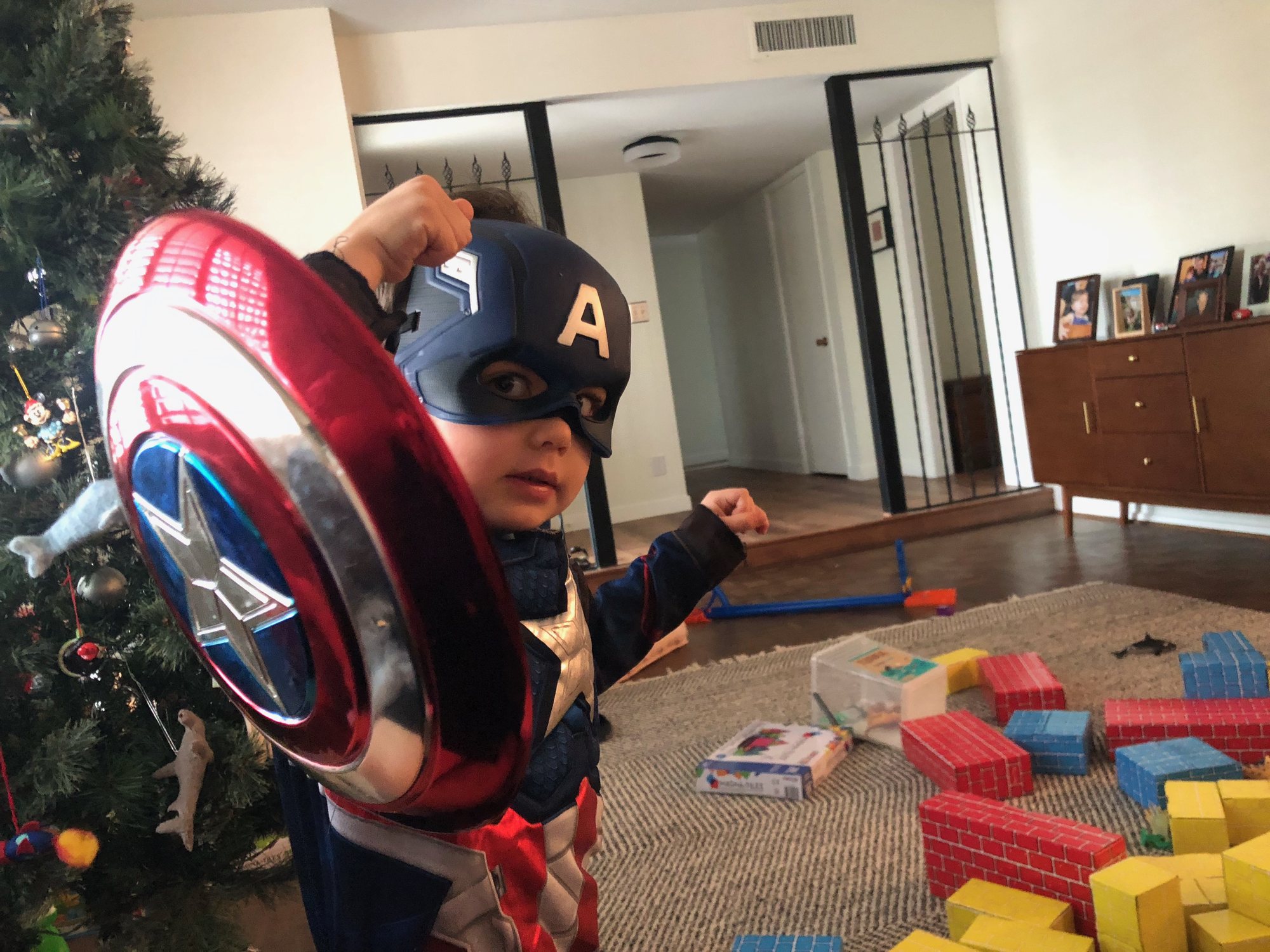 Good thing Captain America stopped by. Apparently we could use some help cleaning the living room!