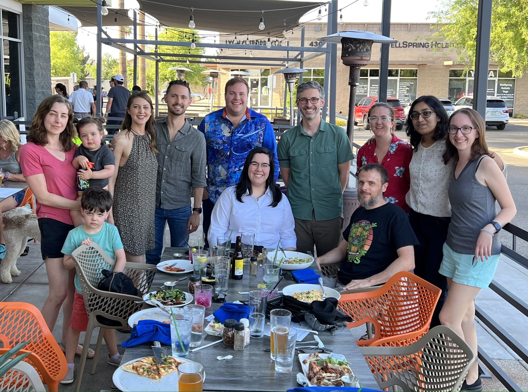 Lunch with Craig's grad students. Ben is not happy about taking photos these days. LOL.