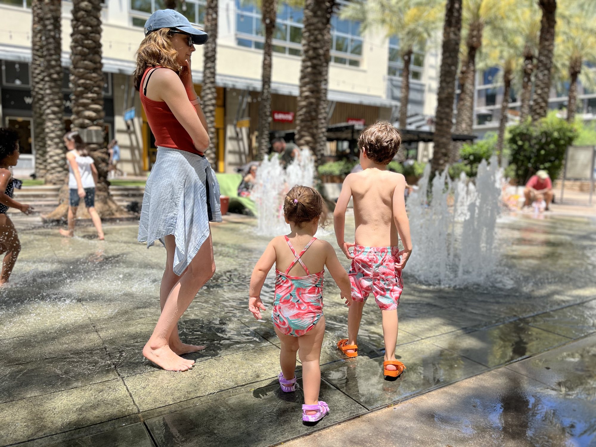 Water time!!! Yes, they picked out matching swimsuits this year :)