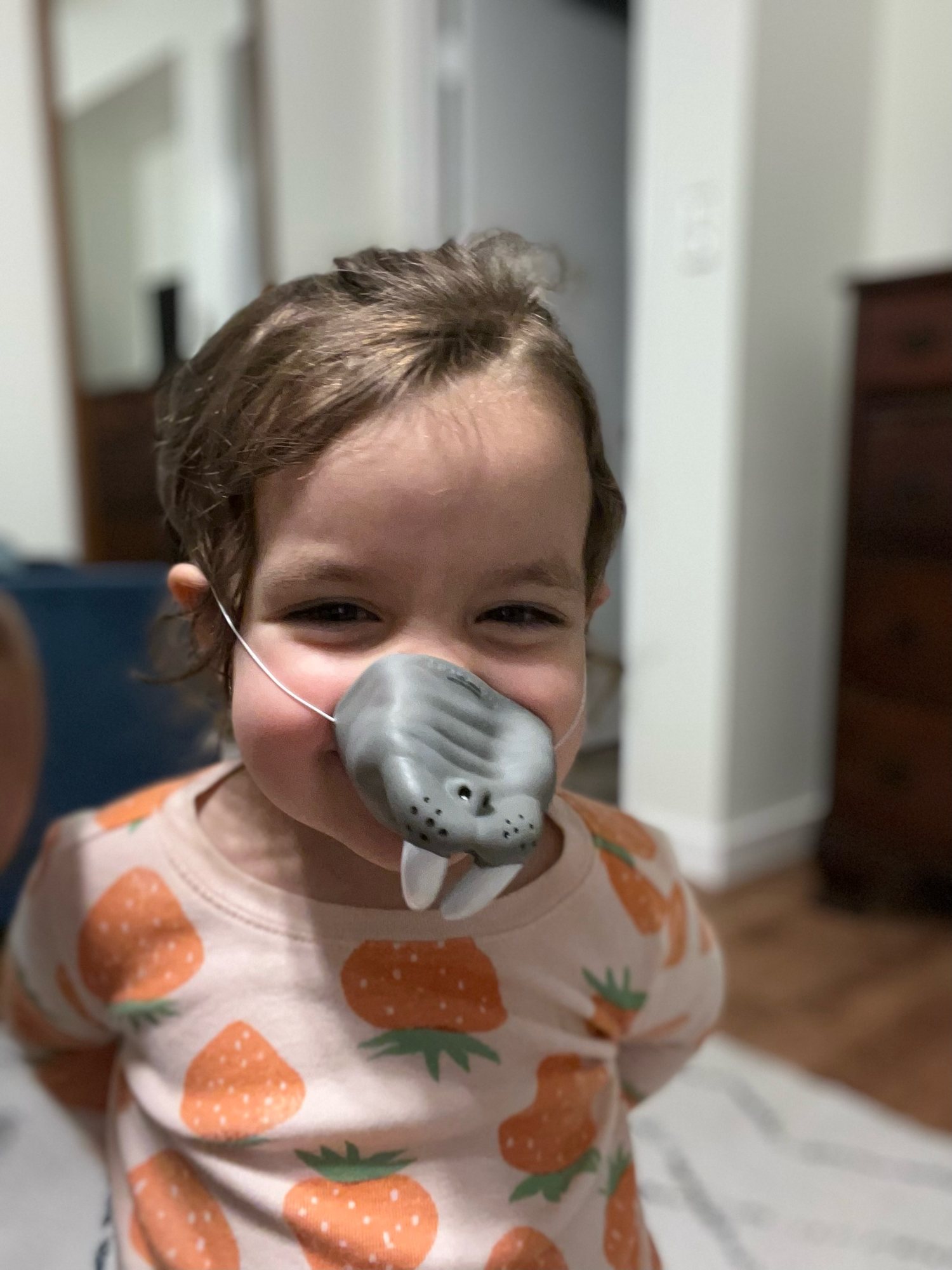 Enjoying her walrus snout :)