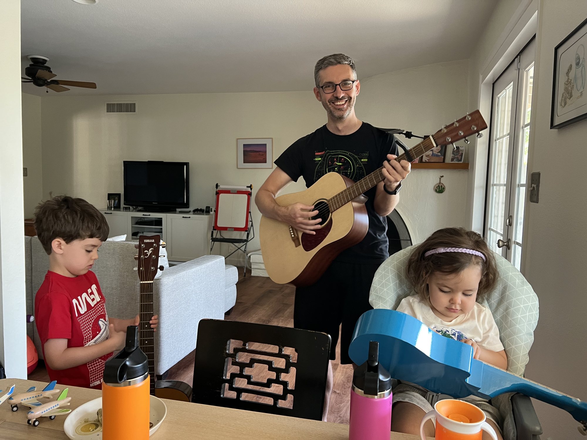 Mid-lunch jam session to I Lava You by Disney.
