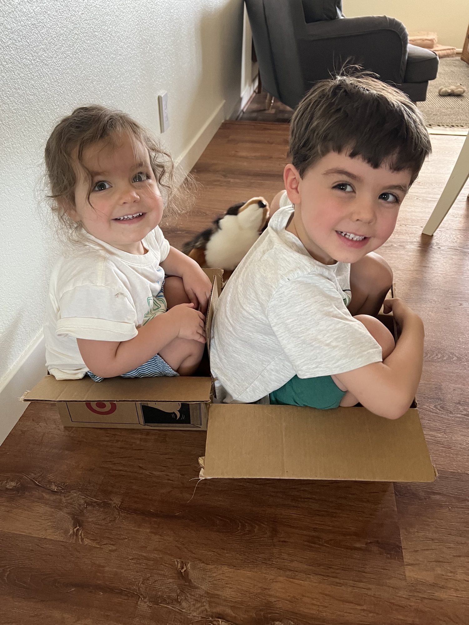 Enjoying their box train!