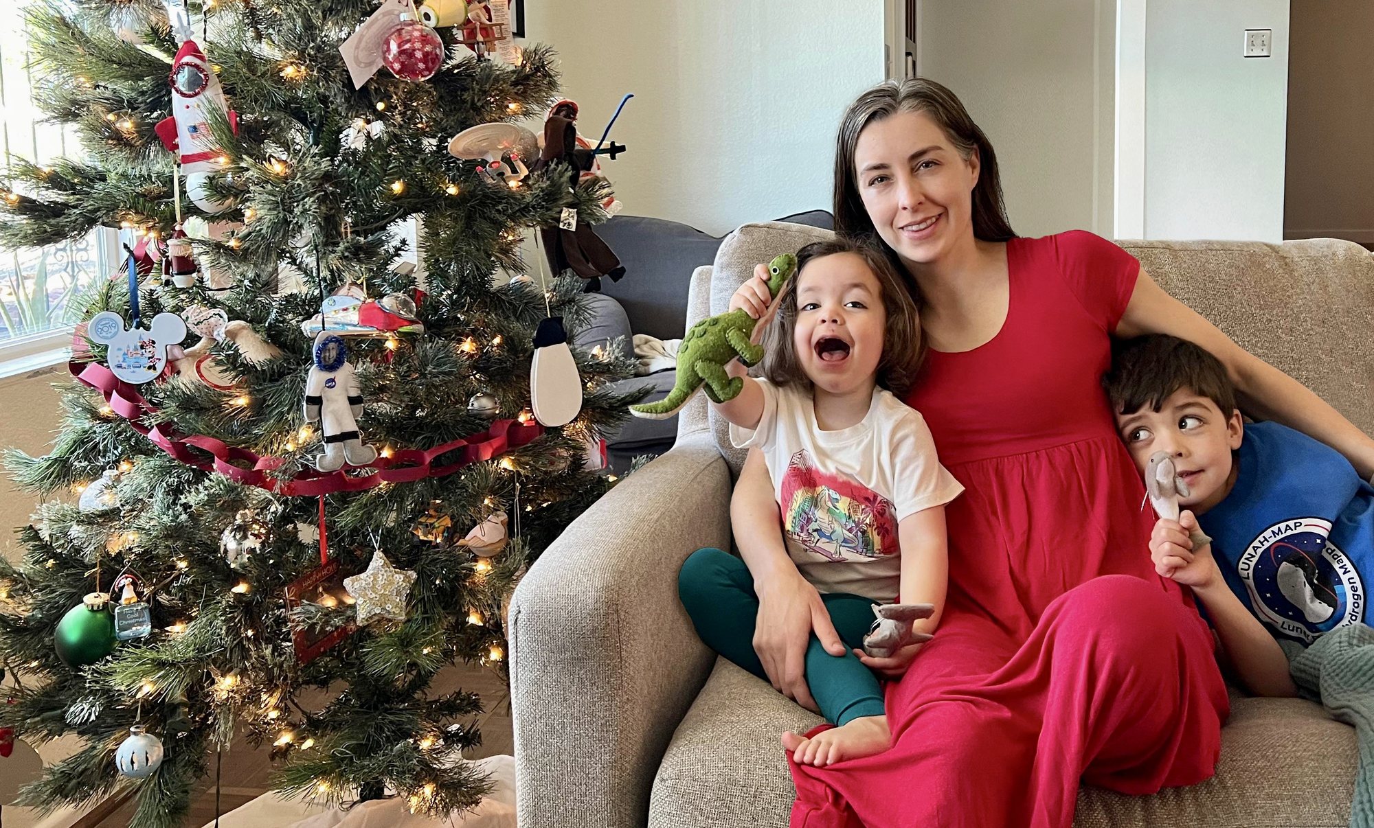 Our annual red dress picture. We've come a long way from the first one (when I was pregnant with Ben).