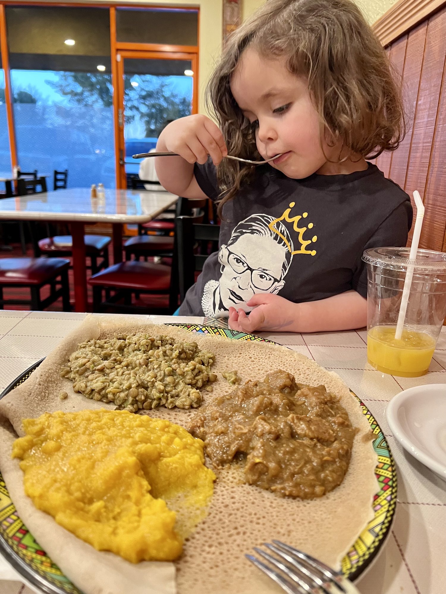 Ethiopian food! Lentils and lamb stew :)