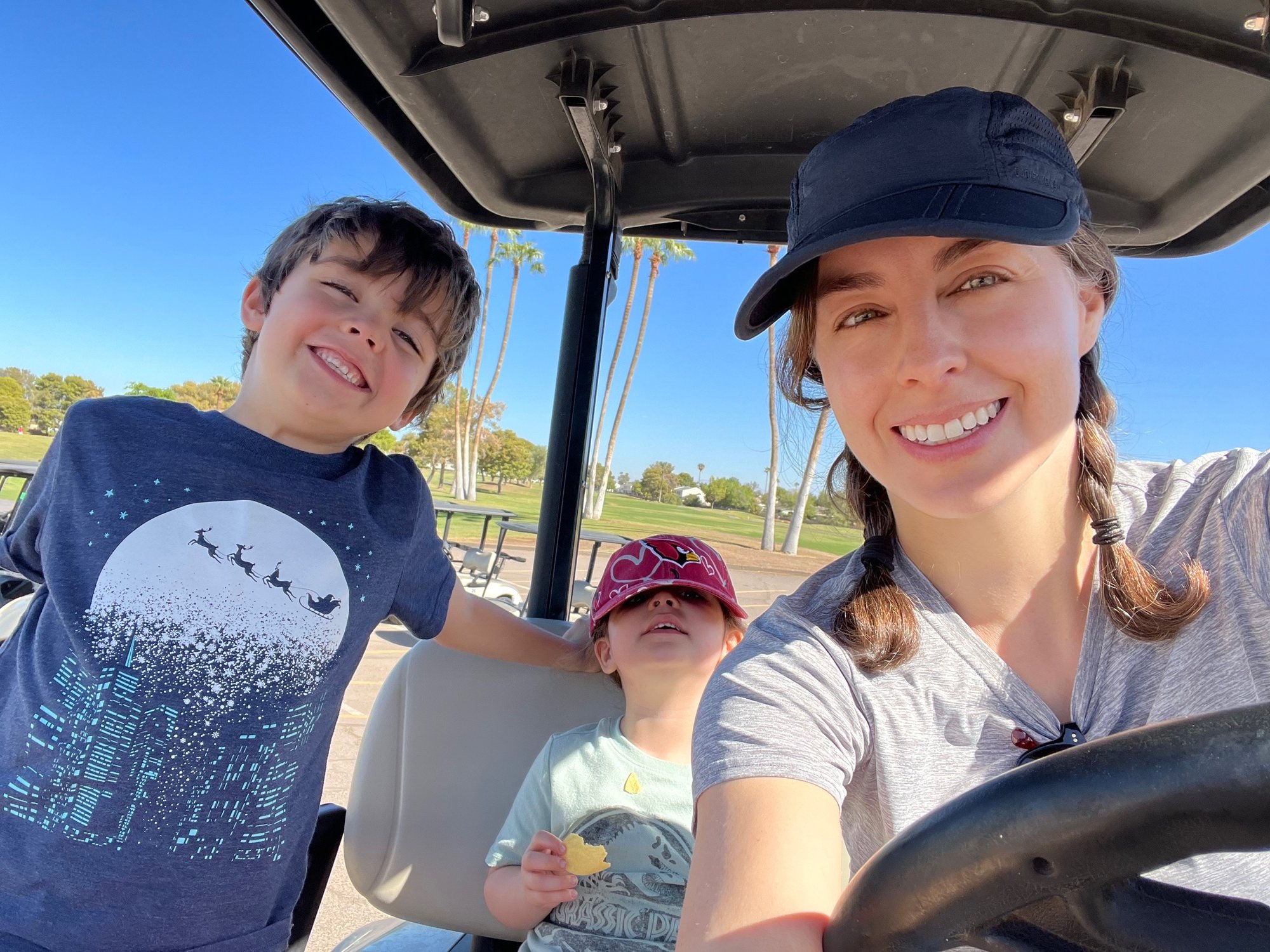 Golf cart adventures with mom.