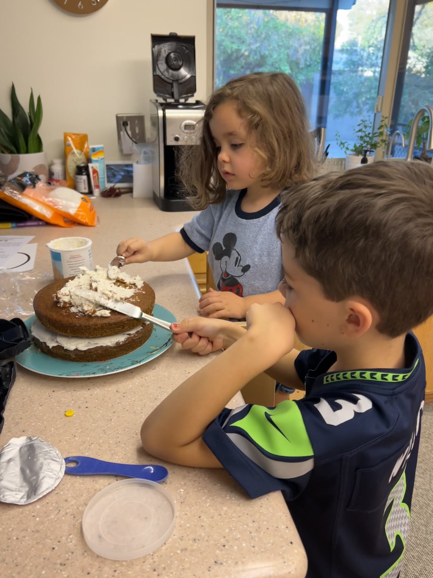 Making a cake for grandma!