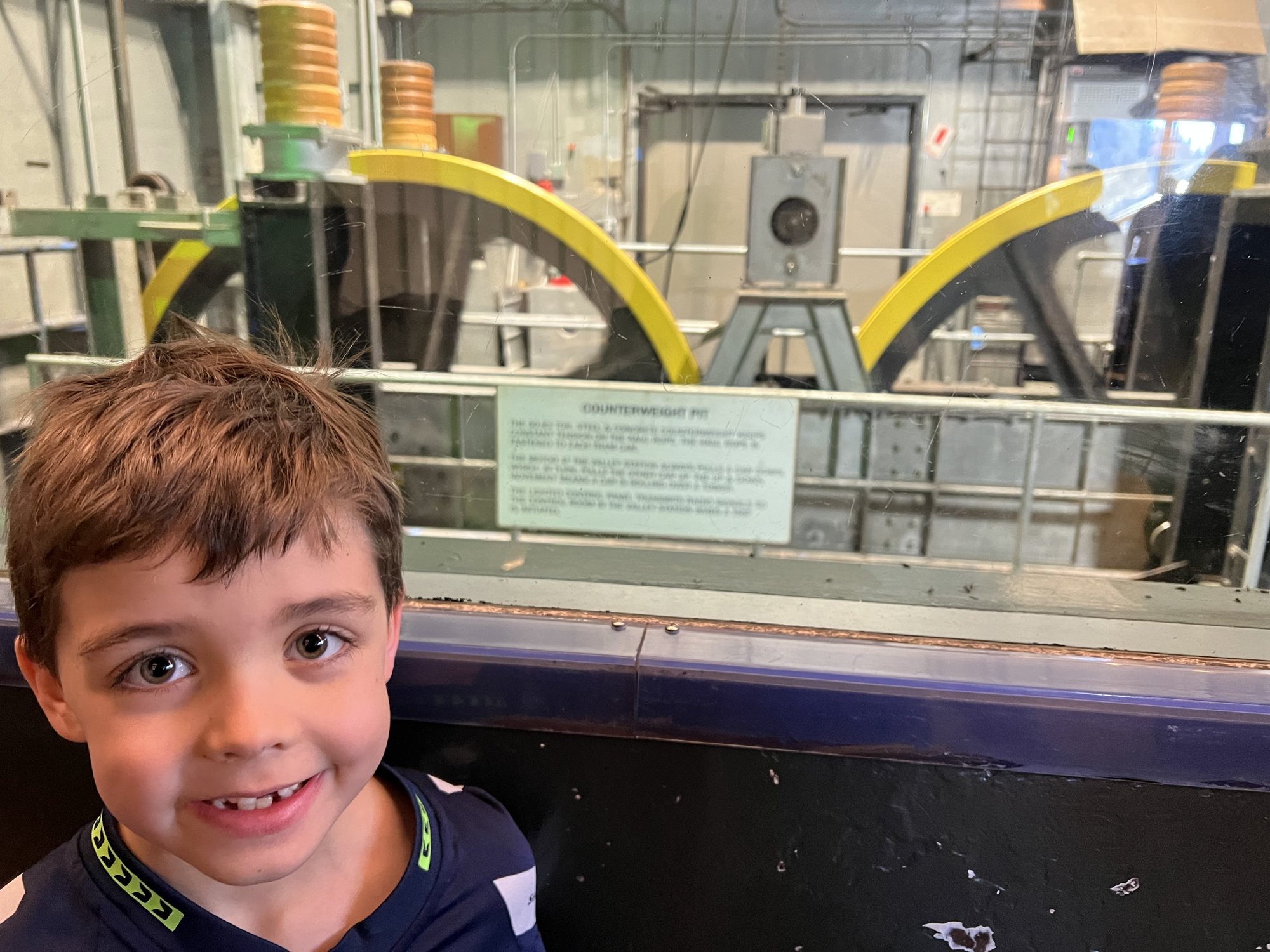 Checking out the giant cables that support the tramway.