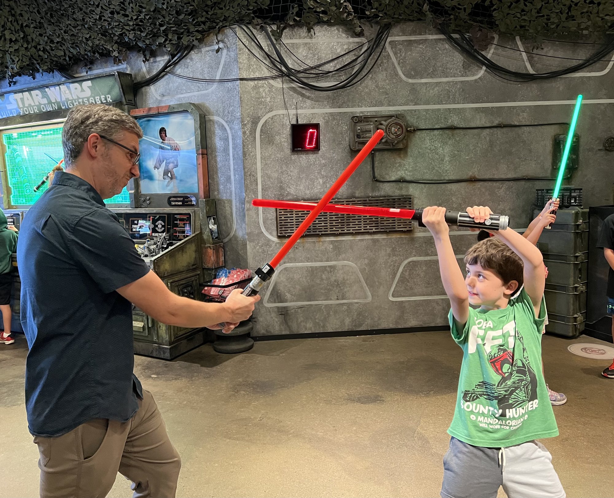 Epic light saber battle.
